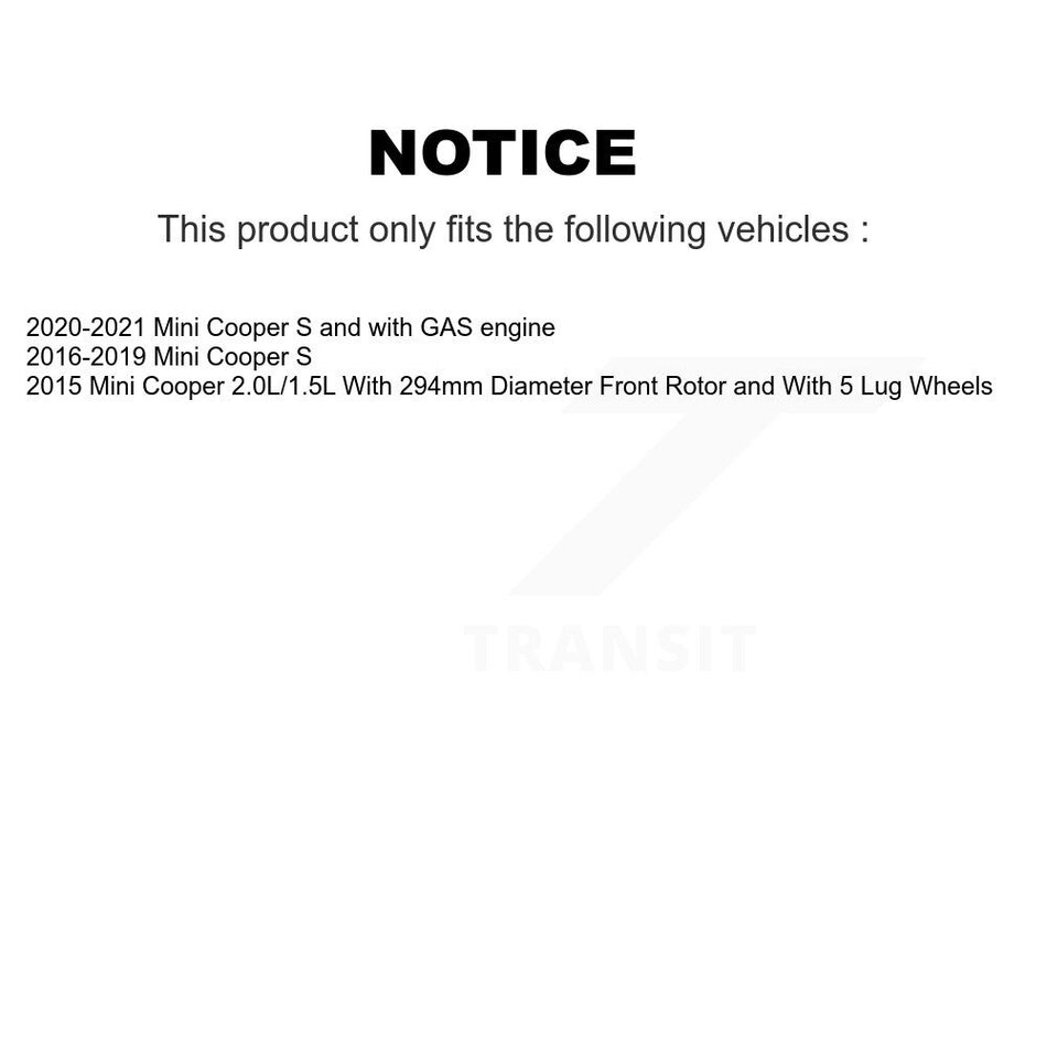 Front Rear Coated Disc Brake Rotors Kit For Mini Cooper KG-101192