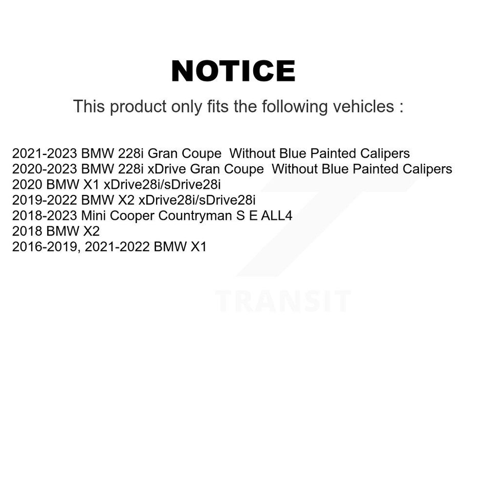 Front Rear Coated Disc Brake Rotors Kit For BMW X1 Mini Cooper Countryman X2 228i xDrive Gran Coupe KG-101203