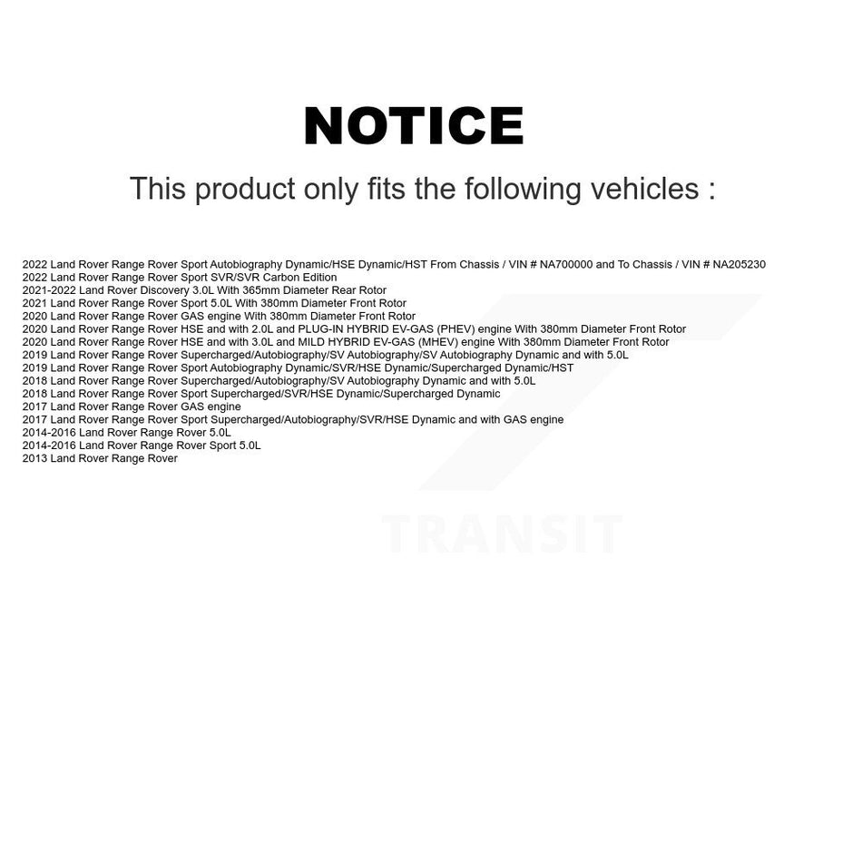 Front Rear Coated Disc Brake Rotors Kit For Land Rover Range Sport Discovery KG-101268