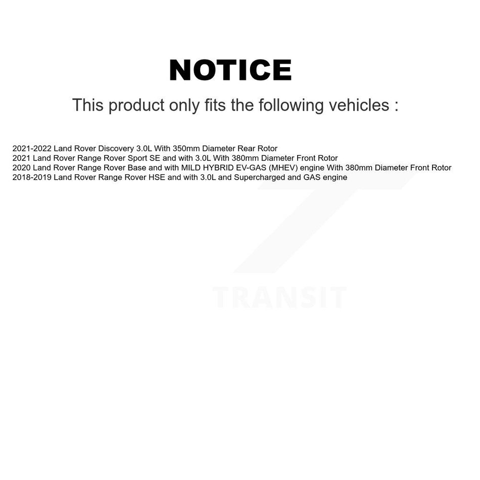 Front Rear Coated Disc Brake Rotors Kit For Land Rover Range Sport KG-101269