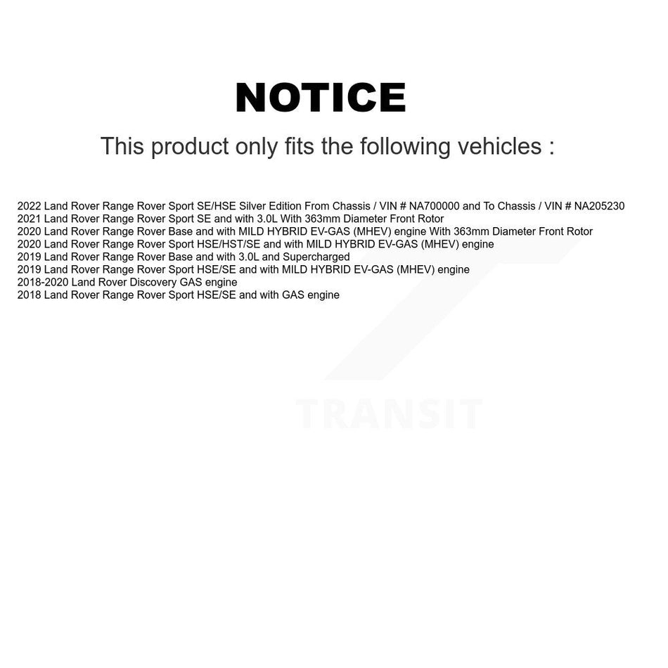 Front Rear Coated Disc Brake Rotors Kit For Land Rover Range Sport Discovery KG-101301