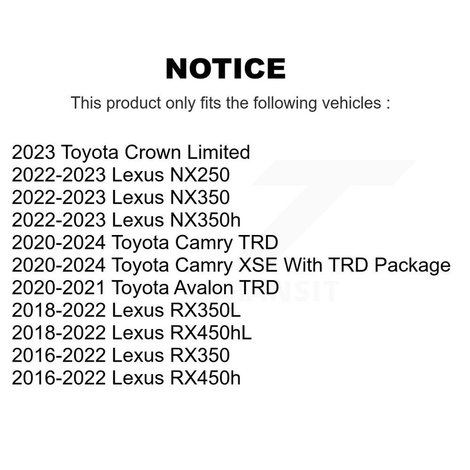 Front Coated Disc Brake Rotors Pair For Lexus RX350 RX450h Toyota RX350L Camry RX450hL Avalon NX250 NX350 NX350h KG-101331