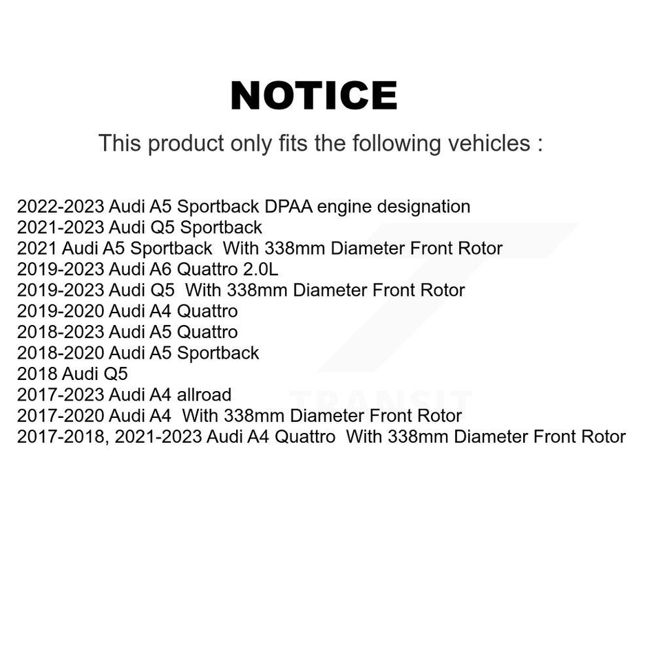 Front Coated Disc Brake Rotors Pair For Audi Q5 A4 A5 Quattro A6 Sportback allroad KG-101335
