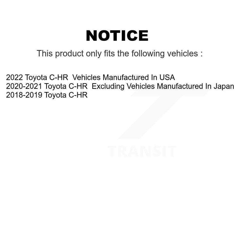 Front Coated Disc Brake Rotors Pair For Toyota C-HR KG-101347