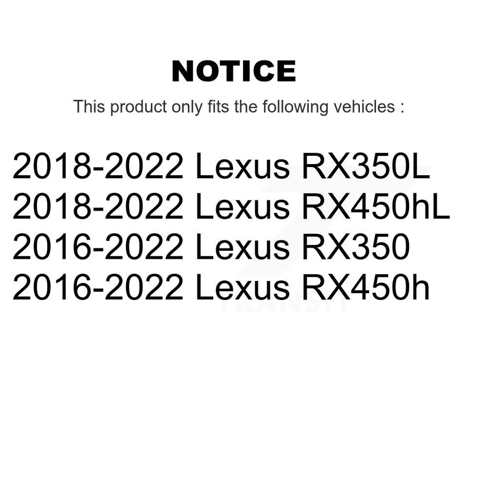 Rear Coated Disc Brake Rotors Pair For Lexus RX350 RX450h RX350L RX450hL KG-101365