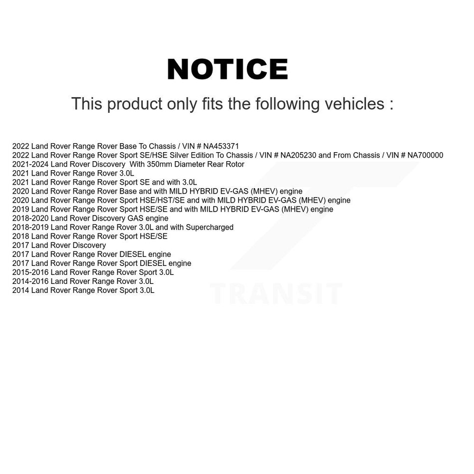 Rear Coated Disc Brake Rotors Pair For Land Rover Range Sport Discovery KG-101367