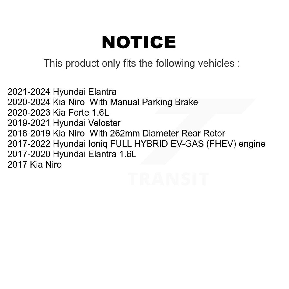 Rear Coated Disc Brake Rotors Pair For Hyundai Elantra Kia Niro Ioniq Forte Veloster KG-101371