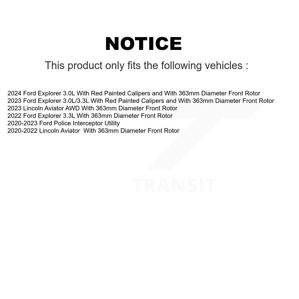 Front Rear Coat Disc Brake Rotors Kit For Ford Explorer Lincoln Aviator Police Interceptor KG-101551