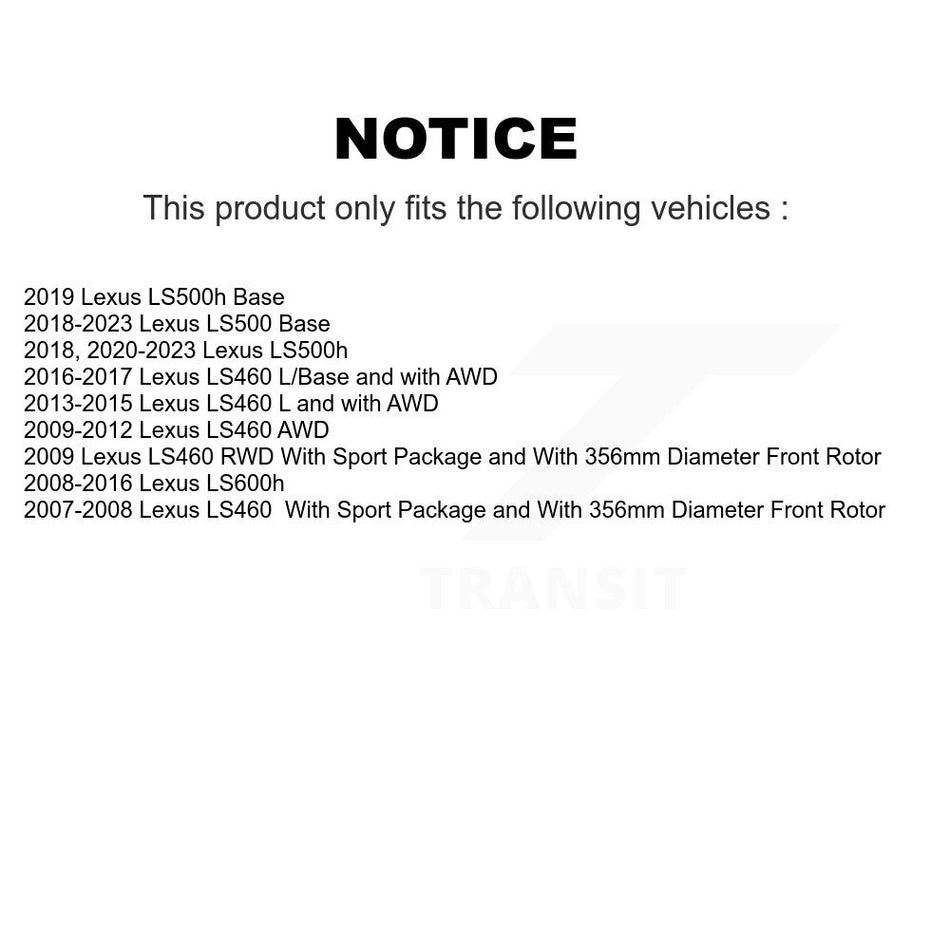 Front Coated Disc Brake Rotors Kit For Lexus LS460 LS500 LS600h LS500h KG-101633