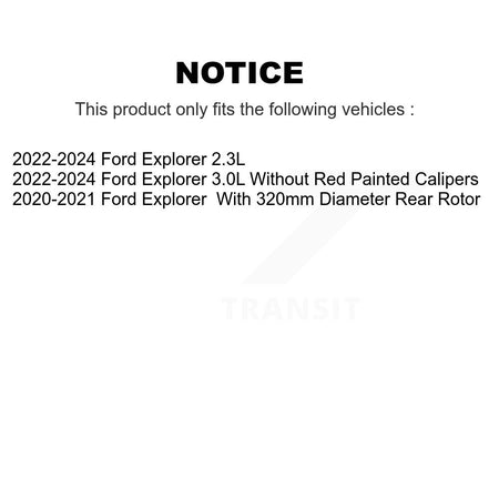 Rear Coated Disc Brake Rotors Pair For Ford Explorer Mustang KG-101653