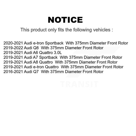 Front Coated Disc Brake Rotors Pair For Audi Q7 Q8 e-tron Quattro A6 A7 Sportback A8 KG-101793