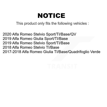 Rear Coated Disc Brake Rotors Pair For Alfa Romeo Stelvio Giulia KG-101798