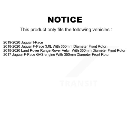 Front Coated Disc Brake Rotors Pair For Jaguar F-Pace Land Rover Range Velar I-Pace KG-101810