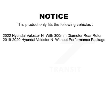 Rear Coated Disc Brake Rotors Pair For Hyundai Veloster N KG-101829