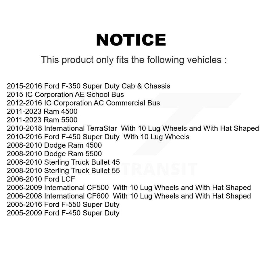 Rear Coated Brake Rotor Pair For Ford F-350 Super Duty F-450 F-550 International TerraStar KG-101832
