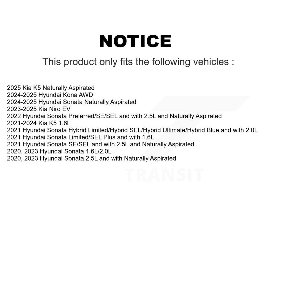 Front Rear Coated Disc Brake Rotors Kit For Hyundai Kona Sonata Kia Niro EV K5 KG-101850