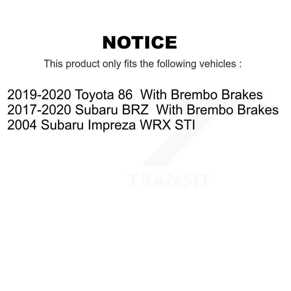 Front Coated Disc Brake Rotors Pair For Subaru BRZ Impreza Toyota 86 KG-101951