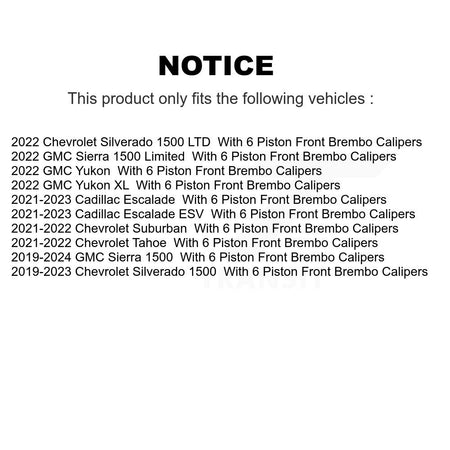 Front Coat Brake Rotor Pair For GMC Sierra 1500 Chevrolet Silverado Tahoe Limited Cadillac KG-101952