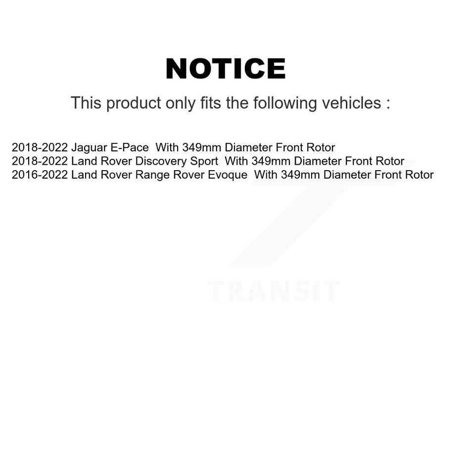 Front Coat Disc Brake Rotor Pair For Land Rover Discovery Sport Range Evoque Jaguar E-Pace KG-101967