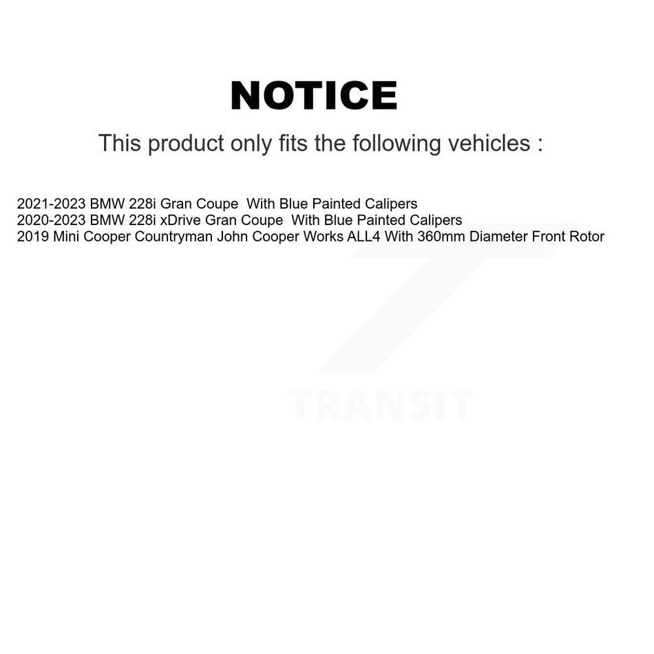 Front Rear Coat Disc Brake Rotor Kit For Mini Cooper Countryman BMW 228i xDrive Gran Coupe KG-102045