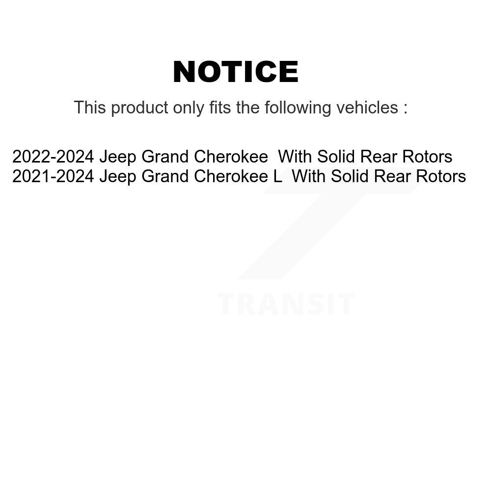 Rear Coated Disc Brake Rotors Pair For Jeep Grand Cherokee L With Solid KG-102057