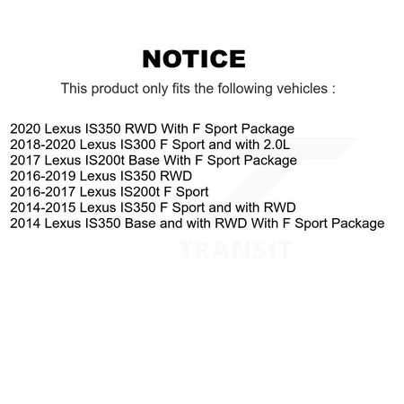 Front Semi-Metallic Rear Ceramic Pad & Coated Brake Rotor Kit (6Pc) For Lexus IS350 IS300 KGA-100008