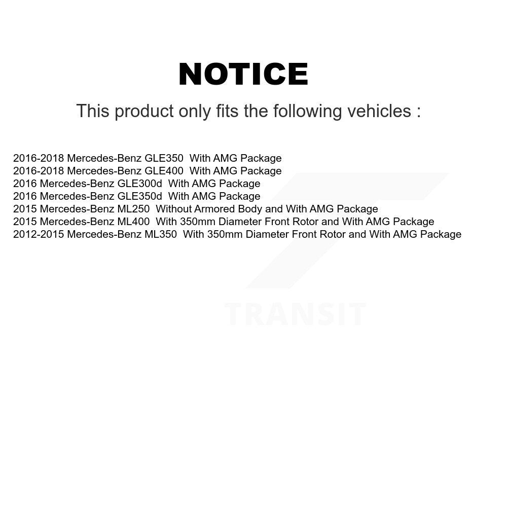 Front Coat Brake Rotors Ceramic Pad Kit For Mercedes-Benz ML350 GLE400 GLE350 ML400 ML250 KGA-100016