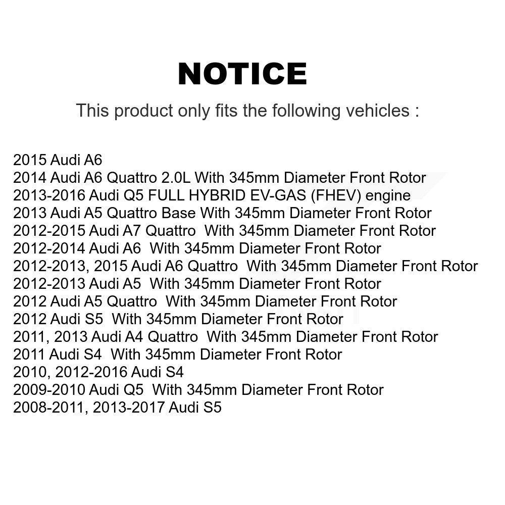 Front Coated Disc Brake Rotor Semi-Metallic Pad Kit For Audi Q5 A4 Quattro S4 S5 A6 A7 A5 KGA-100035
