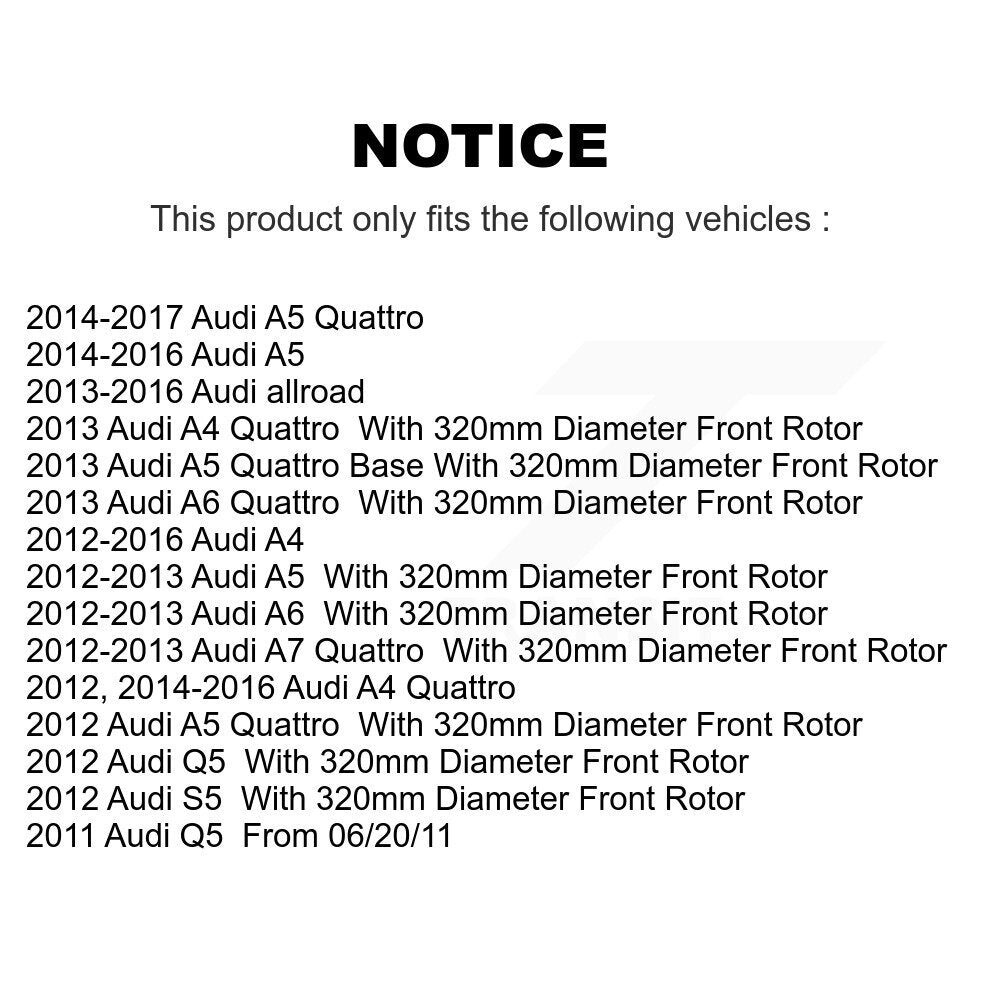 Front Coated Brake Rotor Semi-Metallic Pad Kit For Audi A4 Quattro Q5 A5 allroad A7 S5 A6 KGA-100036