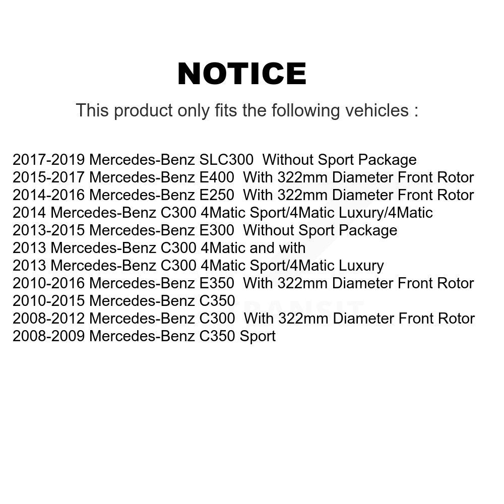 Front Coated Brake Rotor Semi-Metallic Pad Kit For Mercedes-Benz C300 E350 C350 E400 E250 KGA-100115