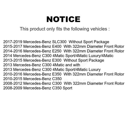 Front Coated Brake Rotor Semi-Metallic Pad Kit For Mercedes-Benz C300 E350 C350 E400 E250 KGA-100115