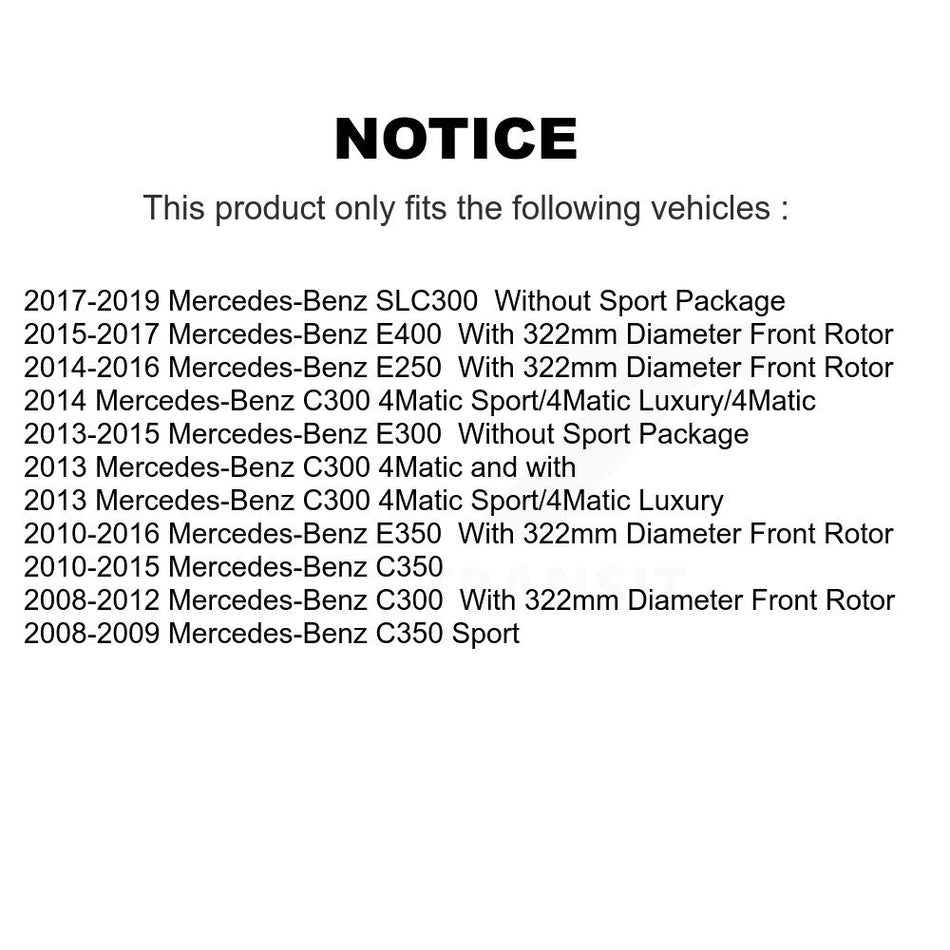 Front Coated Brake Rotor Semi-Metallic Pad Kit For Mercedes-Benz C300 E350 C350 E400 E250 KGA-100115
