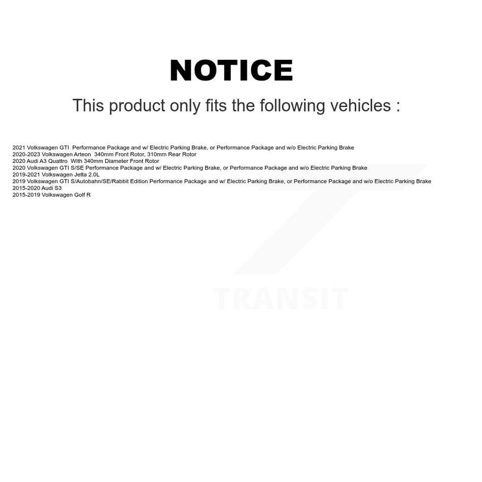 Front Coat Brake Rotor Ceramic Pad Kit For Volkswagen Jetta Golf R GTI Audi S3 A3 Quattro KGA-100149