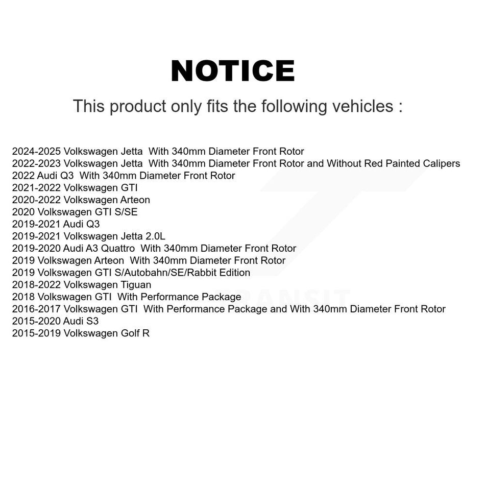 Front Coat Brake Rotors Ceramic Pad Kit For Volkswagen Tiguan Jetta Audi Q3 GTI Golf R S3 KGA-100151