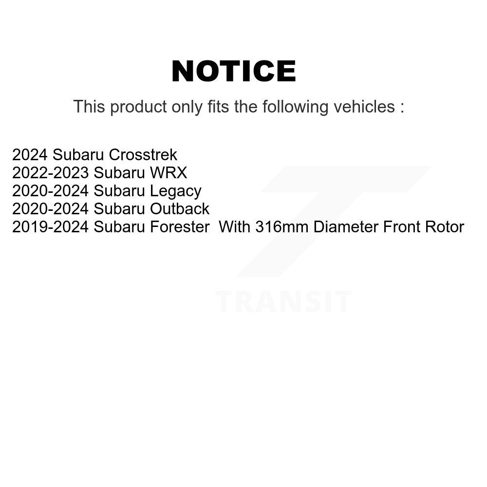 Front Coated Brake Rotor Ceramic Pad Kit For Subaru Forester Outback Crosstrek WRX Legacy KGA-100193