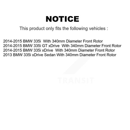 Front Coated Disc Brake Rotors And Semi-Metallic Pads Kit For BMW 335i xDrive GT KGA-100215