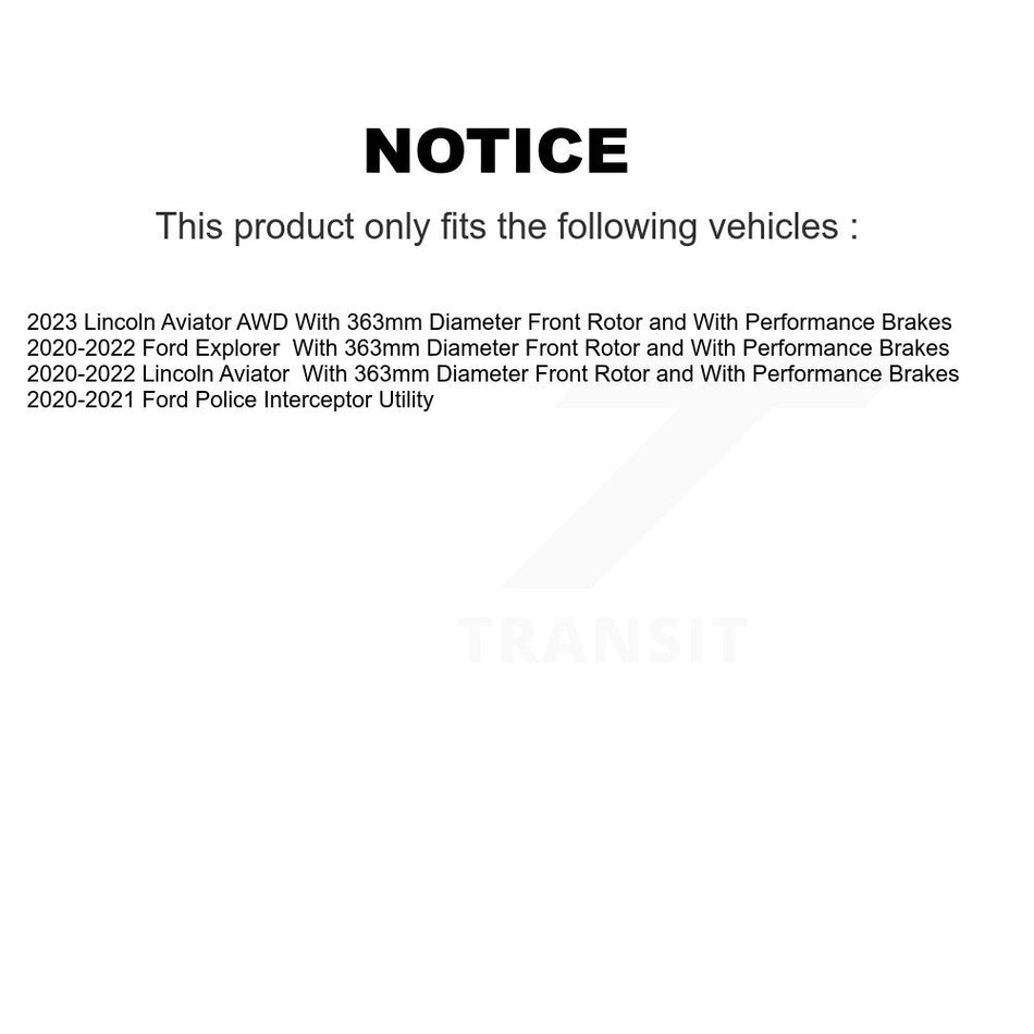 Front Coated Brake Rotor Ceramic Pad Kit For Ford Explorer Lincoln Aviator Police Utility KGA-100265
