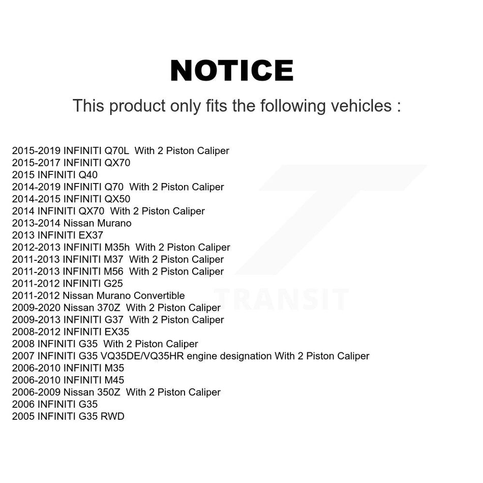Front Coat Brake Rotor Semi-Metallic Pad Kit For INFINITI Nissan Murano G37 G35 EX35 370Z KGA-100309