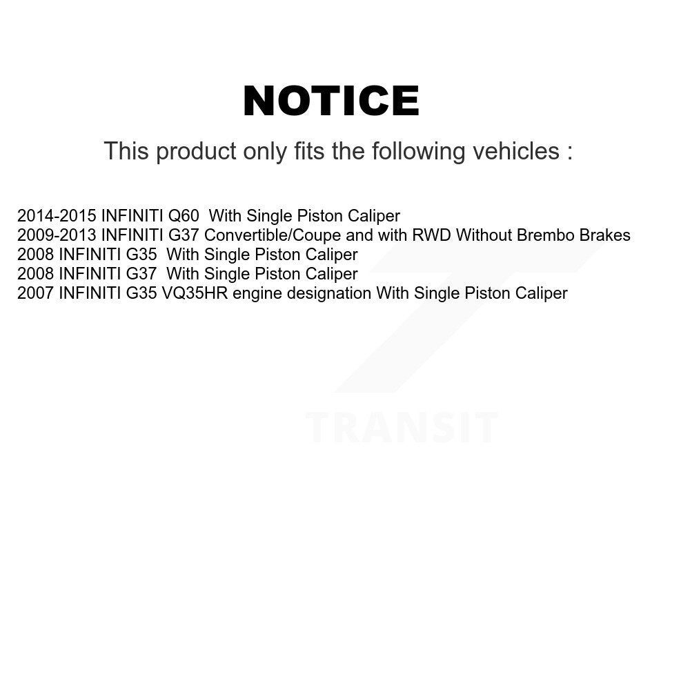 Front Coated Disc Brake Rotors And Ceramic Pads Kit For INFINITI G37 G35 Q60 KGA-100320