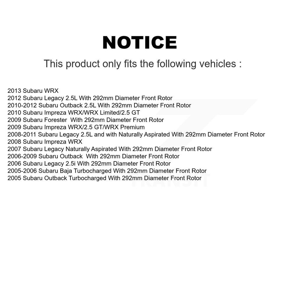 Front Coated Brake Rotors Ceramic Pad Kit For Subaru Outback Impreza Legacy Forester Baja KGA-100346