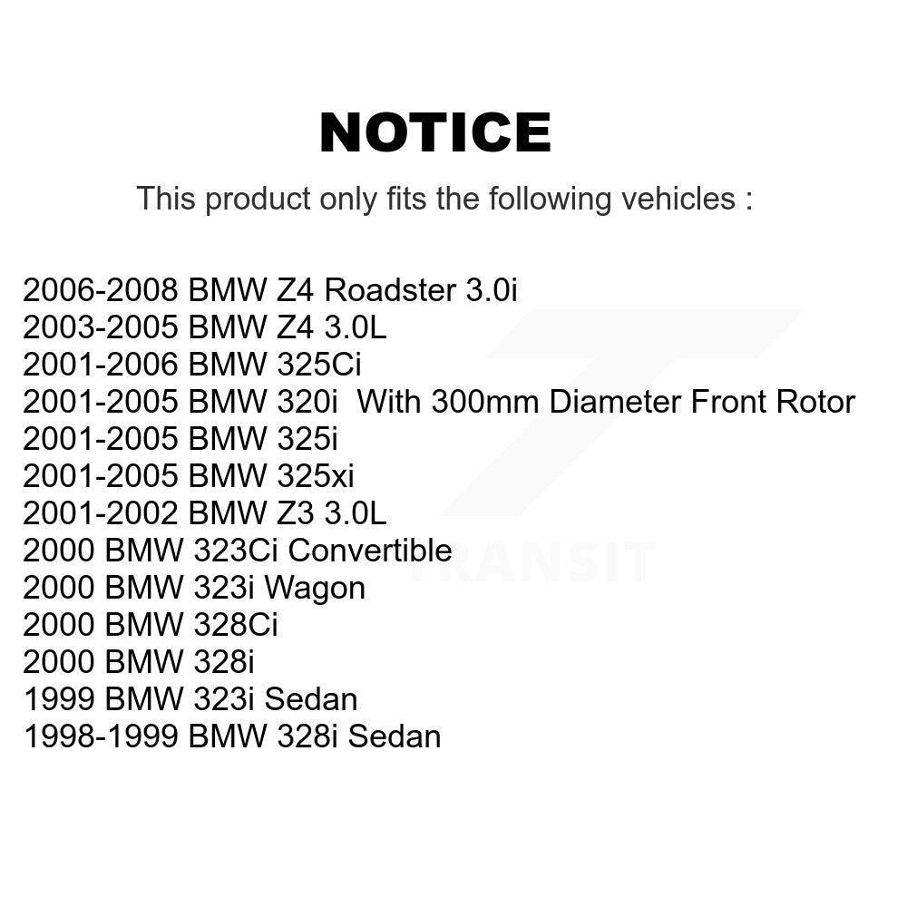 Front Coated Brake Rotor & Semi-Metallic Pad Kit For BMW Z4 325i 325Ci 320i 325xi Z3 328i KGA-100372