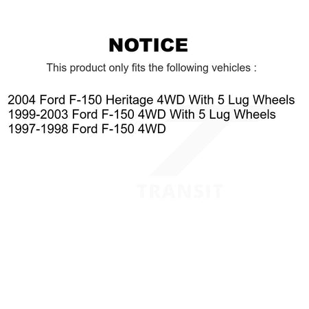 Front Coated Disc Brake Rotors And Ceramic Pads Kit For Ford F-150 Heritage 4WD KGA-100447