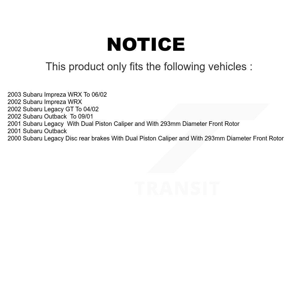 Front Coated Disc Brake Rotors And Ceramic Pads Kit For Subaru Impreza Outback Legacy KGA-100511