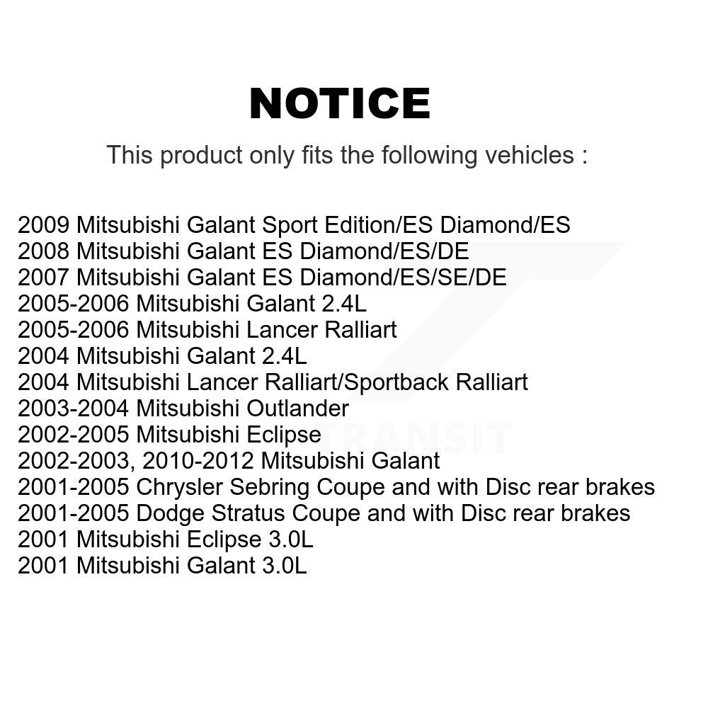 Front Coat Disc Brake Rotor Ceramic Pad Kit For Chrysler Sebring Mitsubishi Lancer Galant KGA-100555
