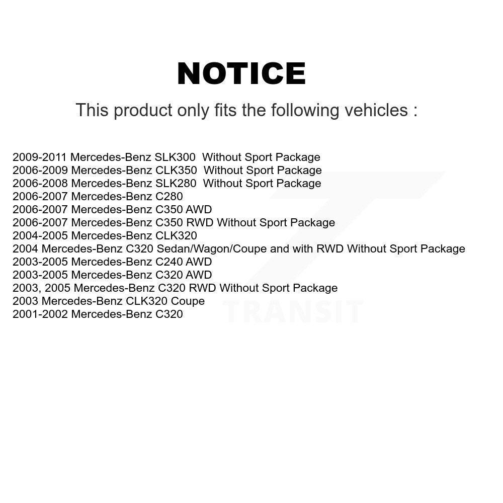Front Coated Brake Rotors Semi-Metallic Pad Kit For Mercedes-Benz C280 C240 CLK350 CLK320 KGA-100635
