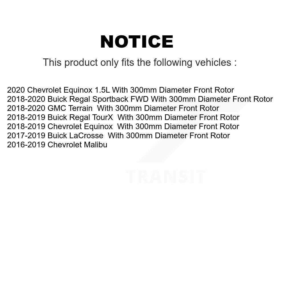 Front Coated Brake Rotor & Ceramic Pad Kit For Chevrolet Equinox GMC Terrain Malibu Buick KGA-100758