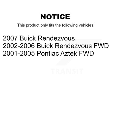Front Coated Disc Brake Rotors & Semi-Metallic Pad Kit For Buick Rendezvous Pontiac Aztek KGA-100863