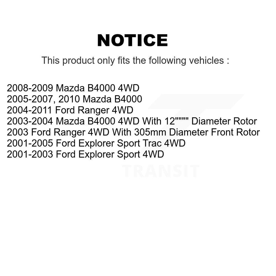 Front Coated Brake Rotors Ceramic Pad Kit For Ford Ranger Mazda B4000 Explorer Sport Trac KGA-100898