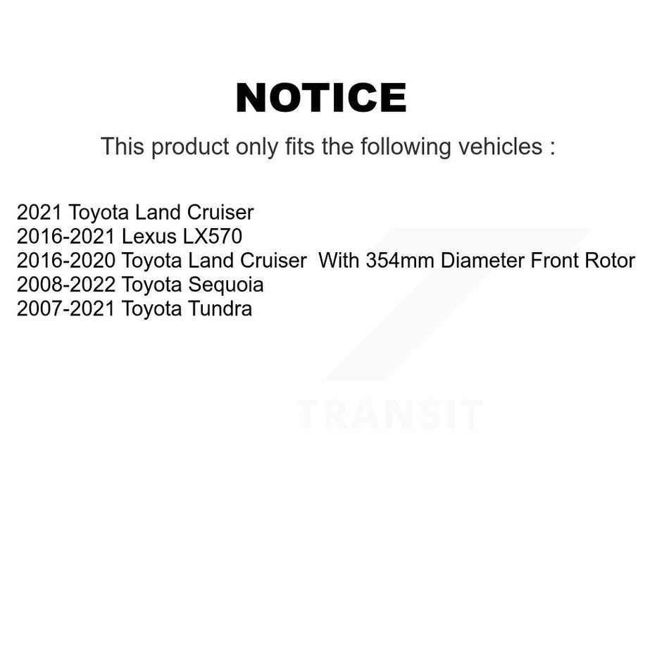 Front Coat Brake Rotor Ceramic Pad Kit For Toyota Tundra Sequoia Lexus LX570 Land Cruiser KGA-100923