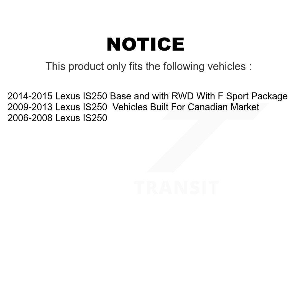 Front Coated Disc Brake Rotors And Semi-Metallic Pads Kit For Lexus IS250 KGA-100950